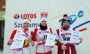 Zdjęcie przedstawia dekorację medalową podczas III edycji Lotos Cup 2021 w Szczyrku